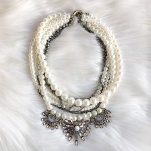 BAUBLEBAR-RED/PEARL FARRAH BEADED NECKLACE main image 1